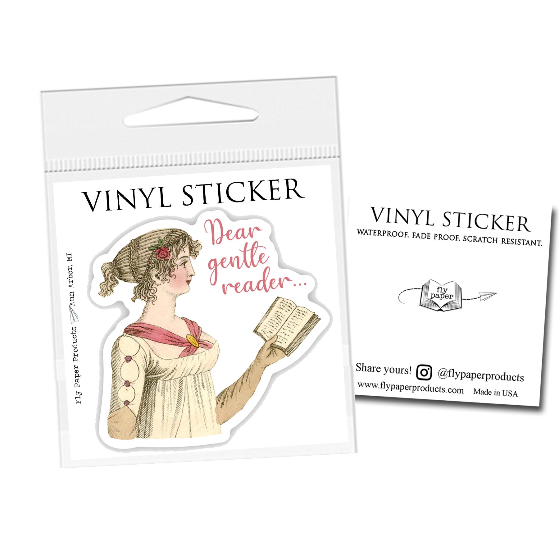 Dear Gentle Reader Vinyl Sticker – Fly Paper Products