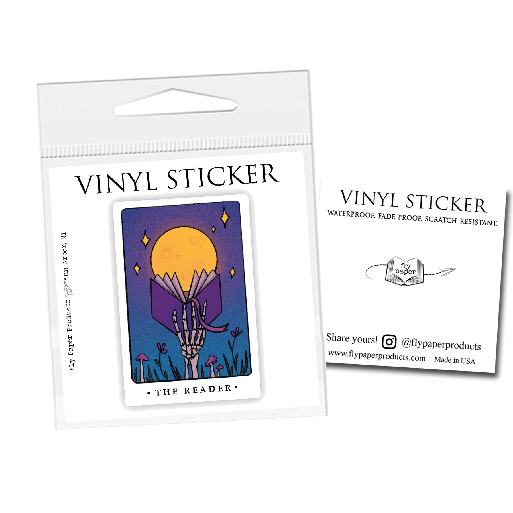The Reader Sticker The Reader Tarot Card Vinyl Sticker – Fly Paper Products