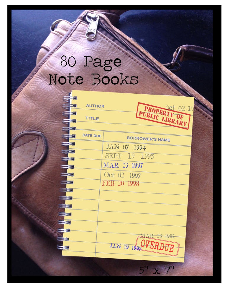 Library Card Bookish themed Note Book – Fly Paper Products